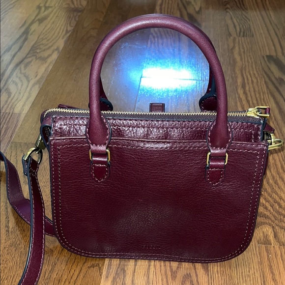Fossil Dark Red Leather Crossbody Bag - Picture 4 of 12